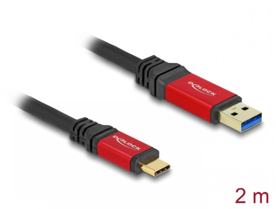 Imagine Cablu USB 3.2-A la USB type C T-T 2m, Delock 80618